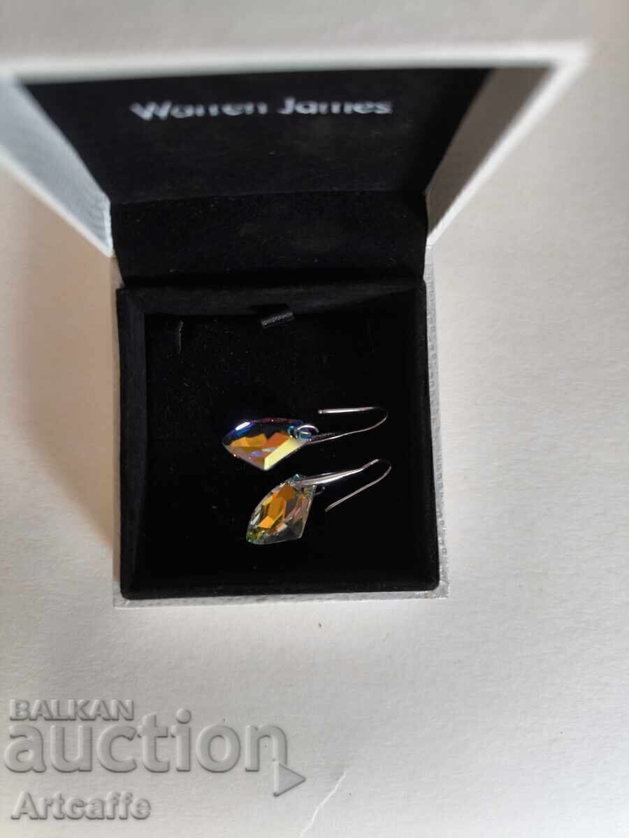 Auction Silver earrings with Swarovski crystals, 925 sterling silver Auction Silver earrings with Swarovski crystals, 925 sterling silver