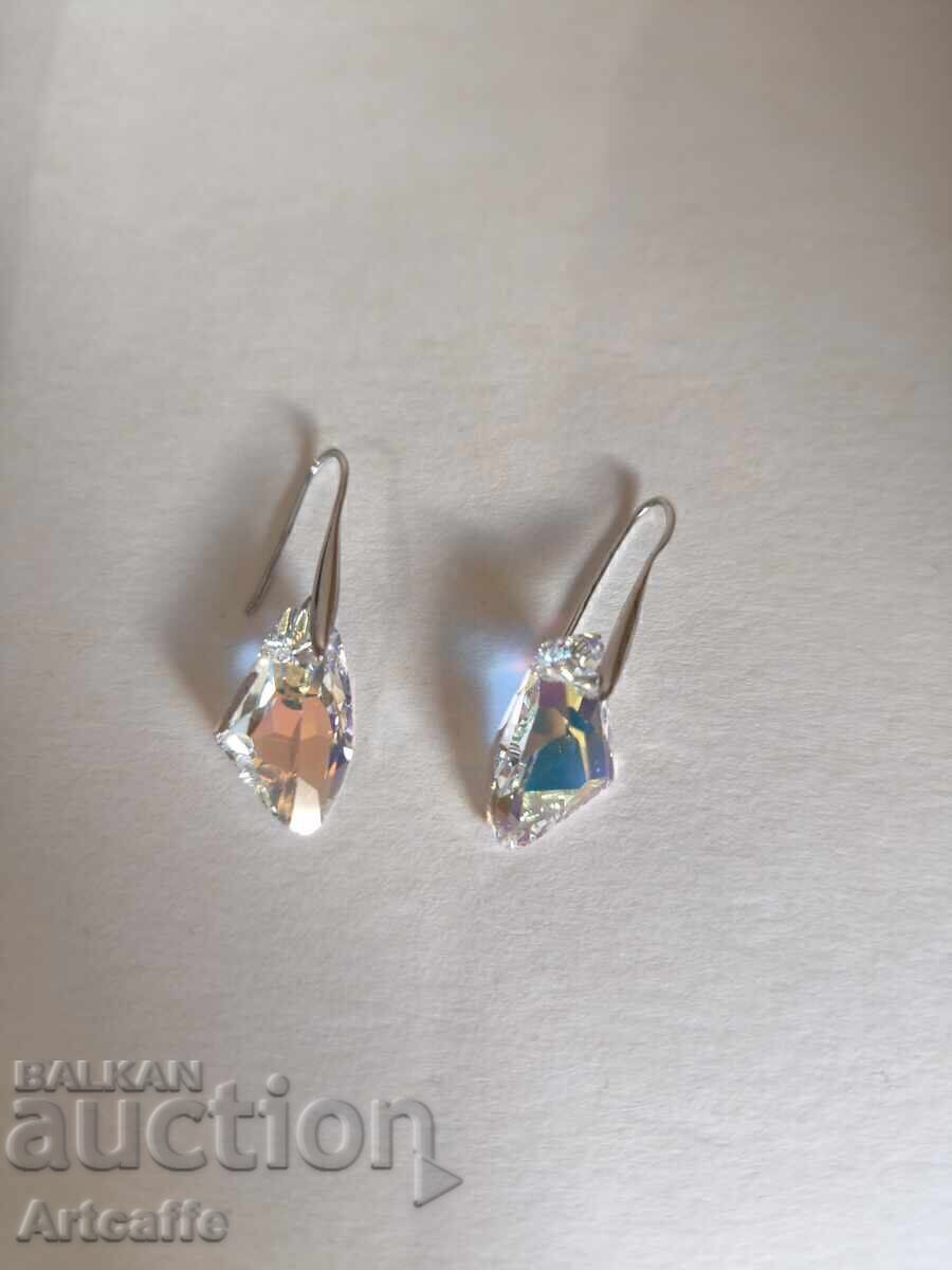 Livrarea Cercei din argint cu cristale Swarovski, argint 925