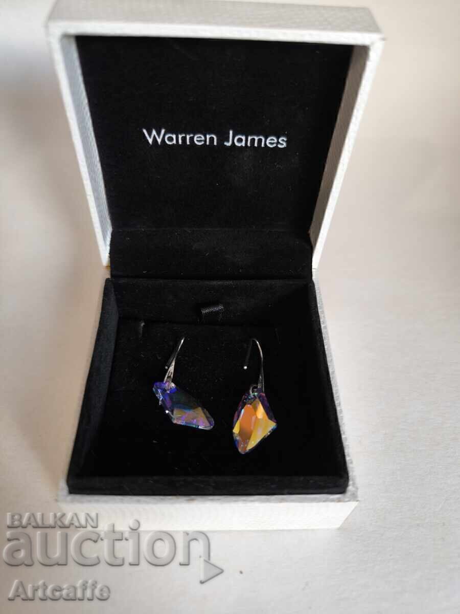 Silver earrings with Swarovski crystals, 925 sterling silver - 6 Silver earrings with Swarovski crystals, 925 sterling silver - 6