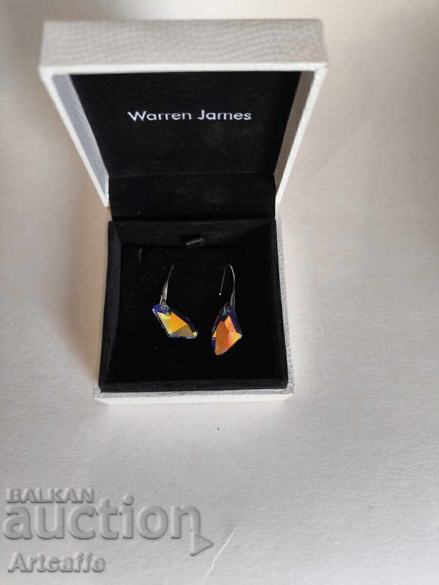 Silver earrings with Swarovski crystals, 925 sterling silver - 7 Silver earrings with Swarovski crystals, 925 sterling silver - 7