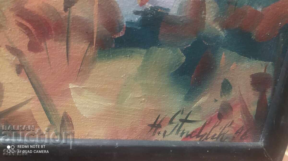 Delivery of Oil painting on canvas mountain landscape Delivery of Oil painting on canvas mountain landscape