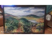 Oil painting on canvas mountain landscape