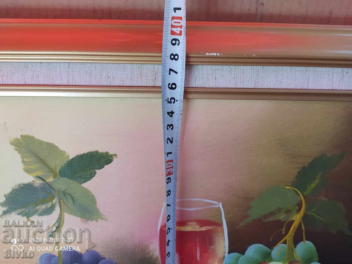 Licitație Pictură ulei pânză fructe și vin Licitație Pictură ulei pânză fructe și vin