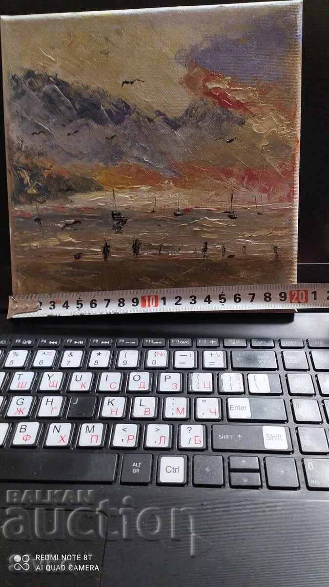 Oil painting canvas signed by the author seascape with price 19.99 BGN | € 10.22 Oil painting canvas signed by the author seascape with price 19.99 BGN | € 10.22