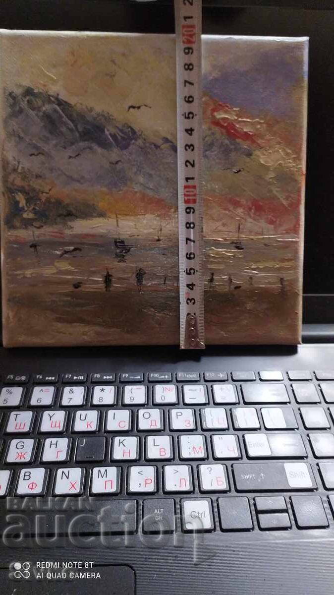 Auction Oil painting canvas signed by the author seascape Auction Oil painting canvas signed by the author seascape