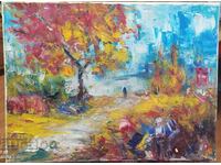 Oil painting canvas signature landscape