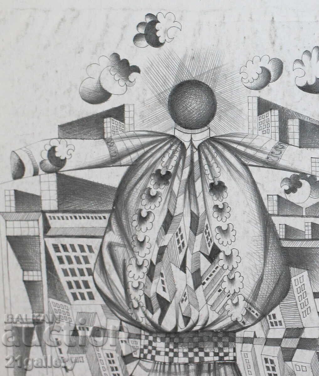 Kiril Nedyalkov (1940 – 2023) αφηρημένη σύνθεση με τιμή 200.00 BGN | € 102.26