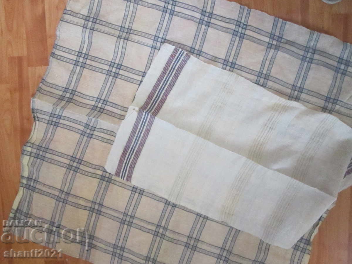 Antique chenille tablecloth and hand-woven towel - 7 Antique chenille tablecloth and hand-woven towel - 7