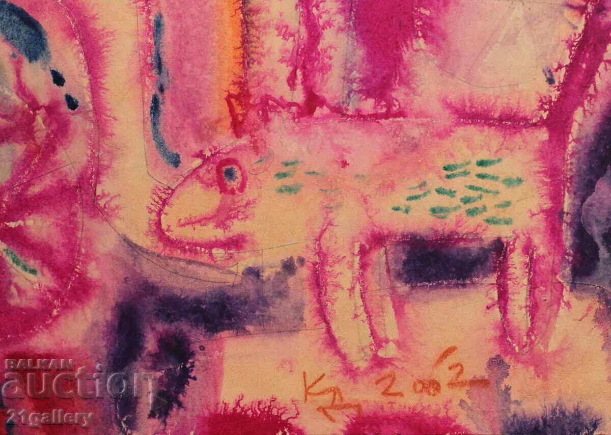 Krasimir Doychev (1961-) Watercolor female portrait 2002 - 6 Krasimir Doychev (1961-) Watercolor female portrait 2002 - 6