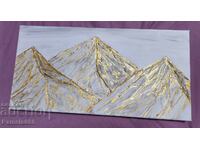 Embossed gold painting Mountains