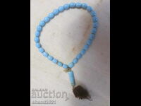 Old small rosary - blue stone