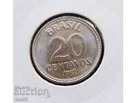 Brazilia 20 centavos 1987 UNC