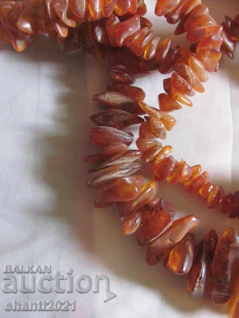 Necklace made of raw amber, large beads, length 80cm. - 5 Necklace made of raw amber, large beads, length 80cm. - 5