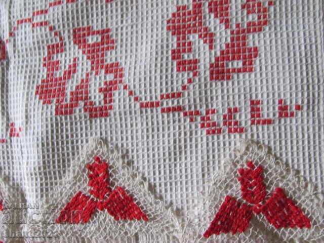 Old towel, hand embroidery and hand knitted lace - 5 Old towel, hand embroidery and hand knitted lace - 5