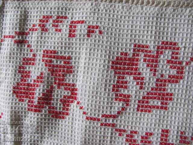 Old towel, hand embroidery and hand knitted lace - 6 Old towel, hand embroidery and hand knitted lace - 6