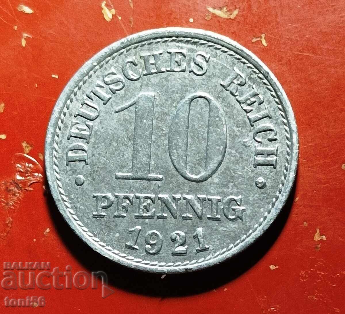Germany 10 pfennig 1921 Zn Germany 10 pfennig 1921 Zn