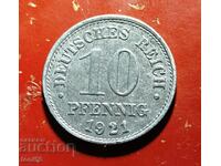 Germania 10 pfennig 1921 Zn