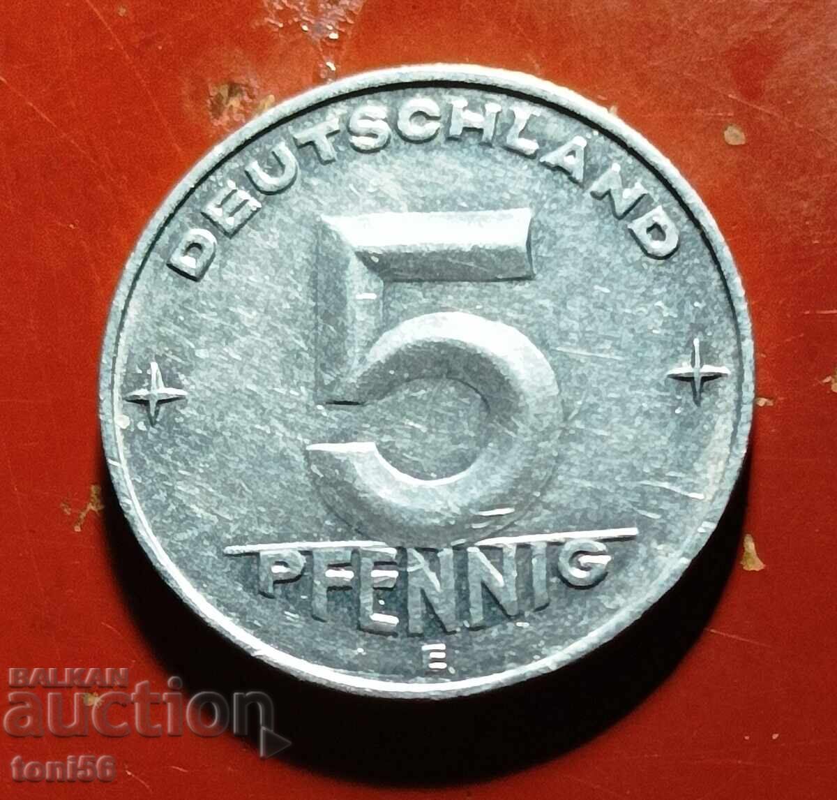 Germany 5 pfennig 1953 E Germany 5 pfennig 1953 E