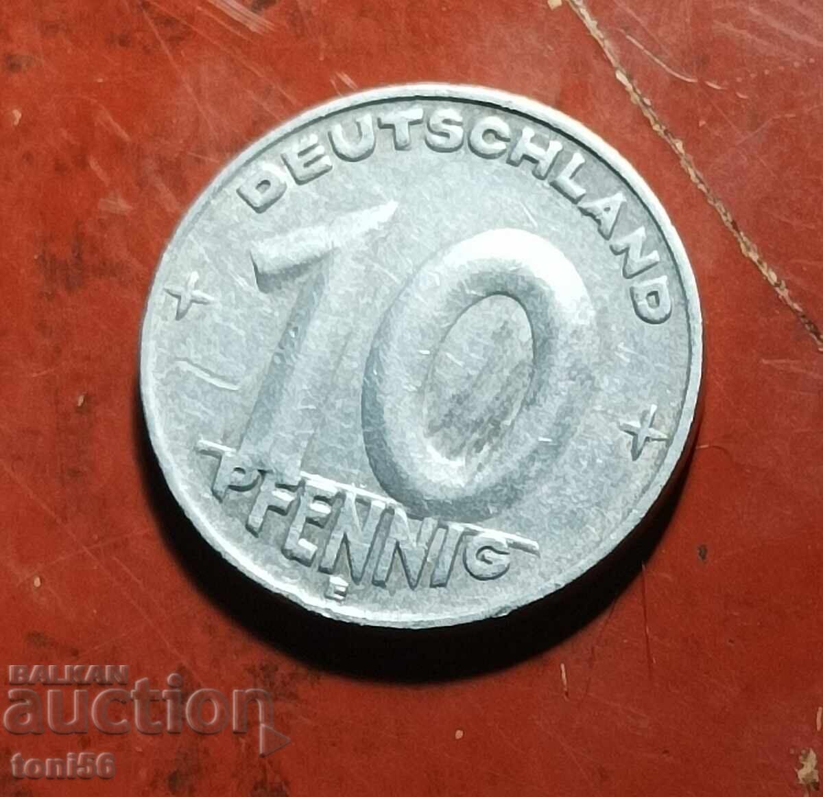 Germany 10 pfennig 1950 E Germany 10 pfennig 1950 E
