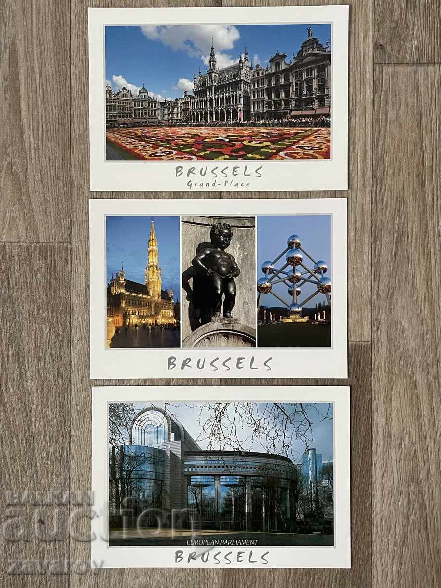 Брюксел Лот 3 броя Белгия Пощенски Картички Брюксел Лот 3 броя Белгия Пощенски Картички