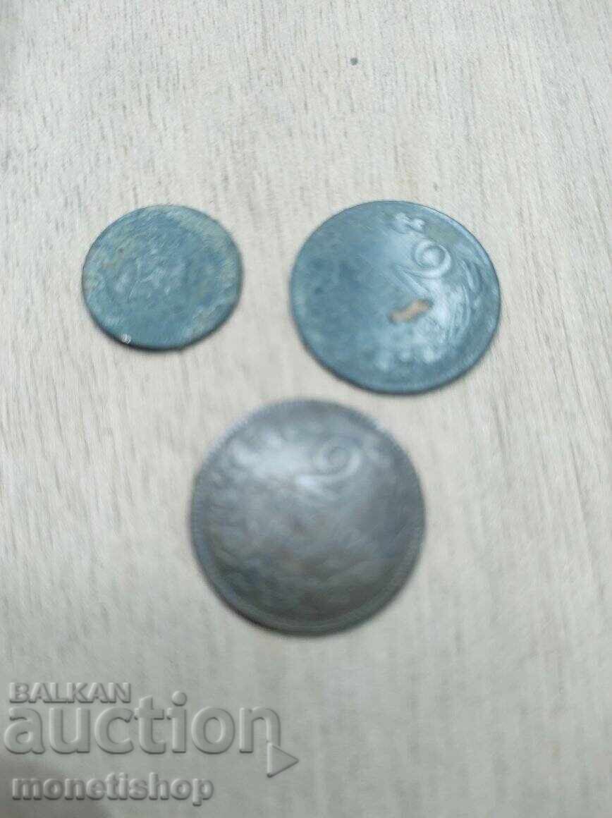 3 coins Bulgaria 1901. 3 coins Bulgaria 1901.