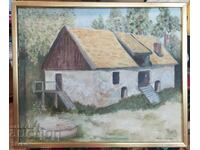 Painting oil canvas signature The Old House