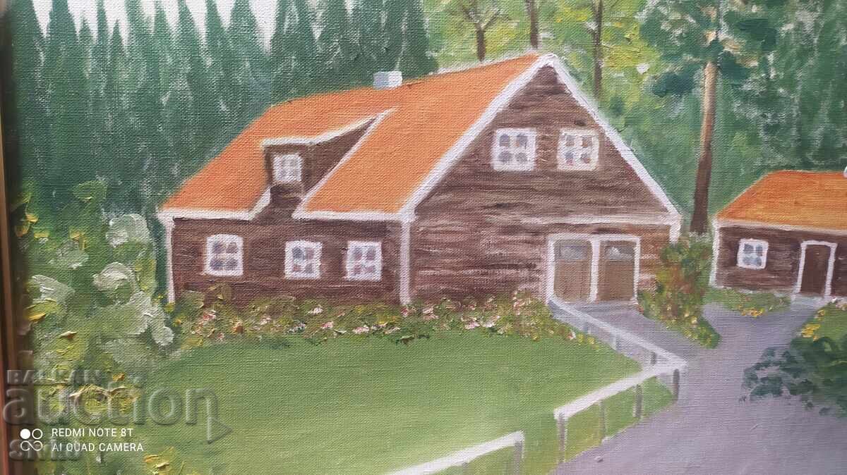 Oil painting signed The Home of My Childhood - 5 Oil painting signed The Home of My Childhood - 5