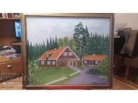 Oil painting signed The Home of My Childhood