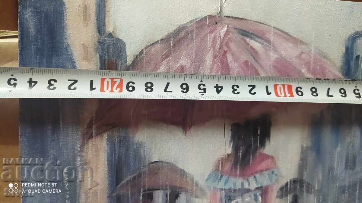 Auction Oil painting Walk in the Rain Auction Oil painting Walk in the Rain
