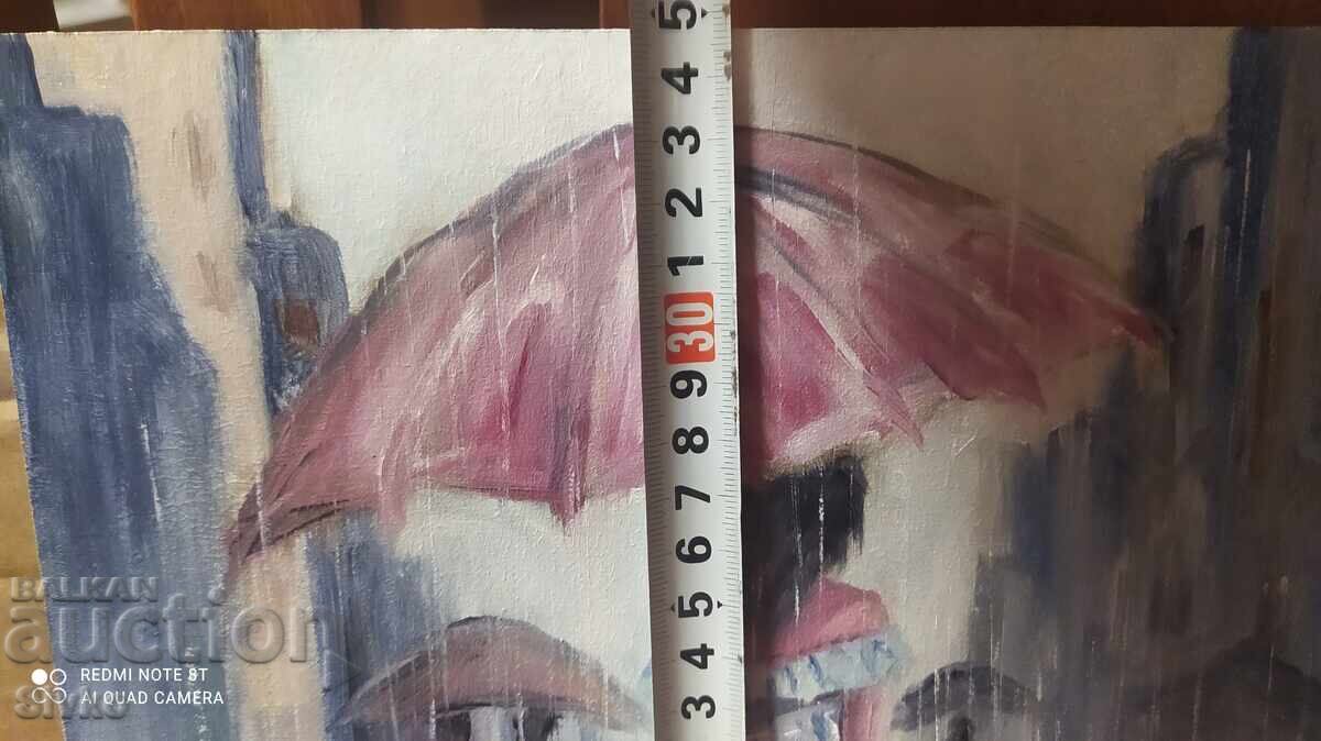 Delivery of Oil painting Walk in the Rain Delivery of Oil painting Walk in the Rain