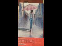 Oil painting Walk in the Rain