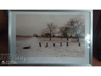 Poster metal frame winter landscape