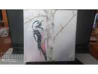 Painting, oil, canvas, The Woodpecker, the Doctor of the Forest