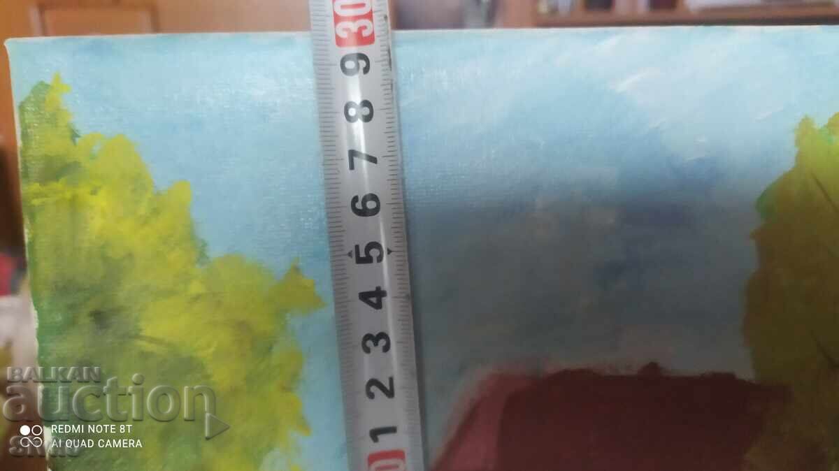 Auction Painting, oil, canvas, Hometown Auction Painting, oil, canvas, Hometown