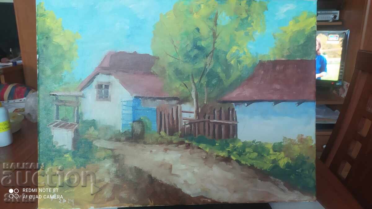 Painting, oil, canvas, Hometown Painting, oil, canvas, Hometown