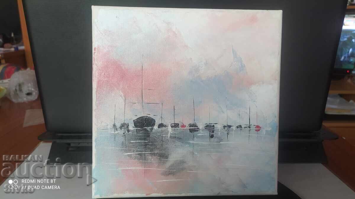 Картина, масло, платно, Флотилия Картина, масло, платно, Флотилия