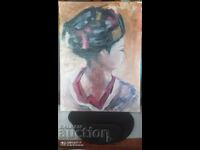 Painting, oil, canvas, The Mysterious Geisha