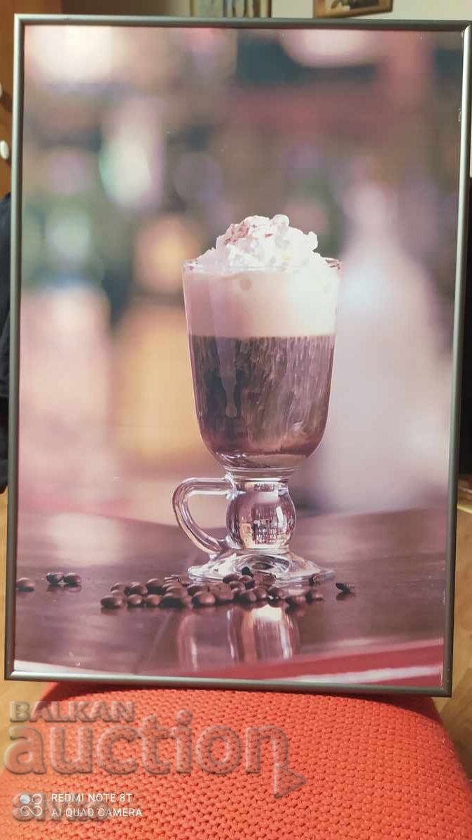 Photo for a restaurant metal frame chocolate cream Photo for a restaurant metal frame chocolate cream
