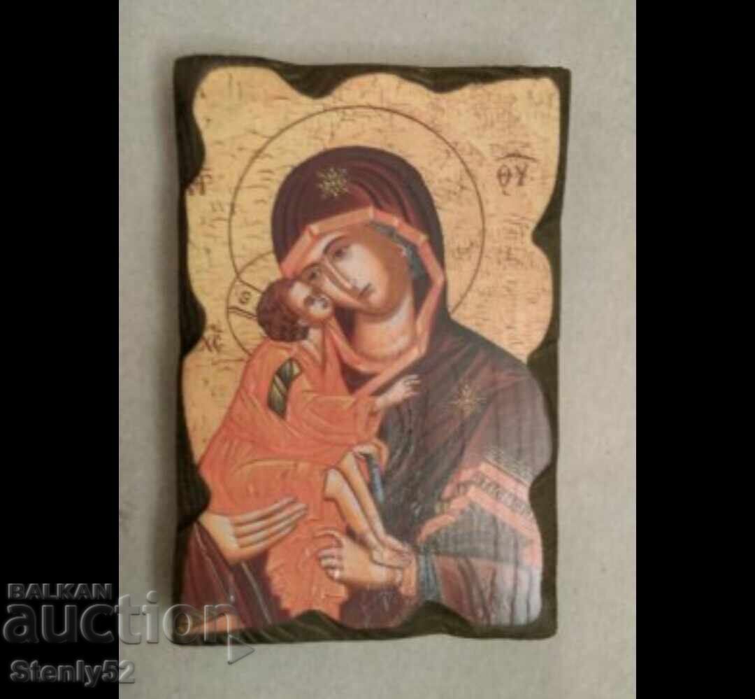 Icoana Fecioarei Maria, dimensiuni 14/9 cm. Icoana Fecioarei Maria, dimensiuni 14/9 cm.