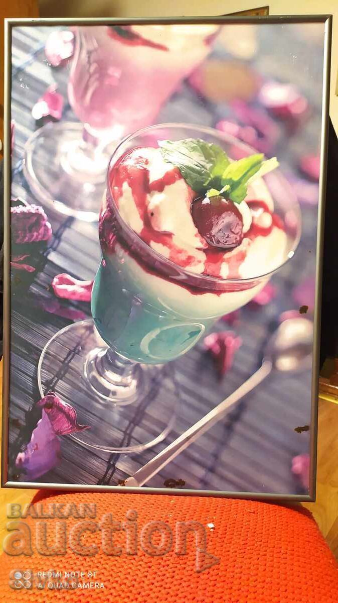 Poster photo cream attractive metal frame 60/40 cm Poster photo cream attractive metal frame 60/40 cm