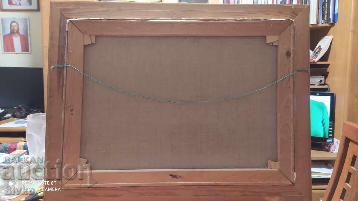 Painting oil canvas signature The road by the farm - 6