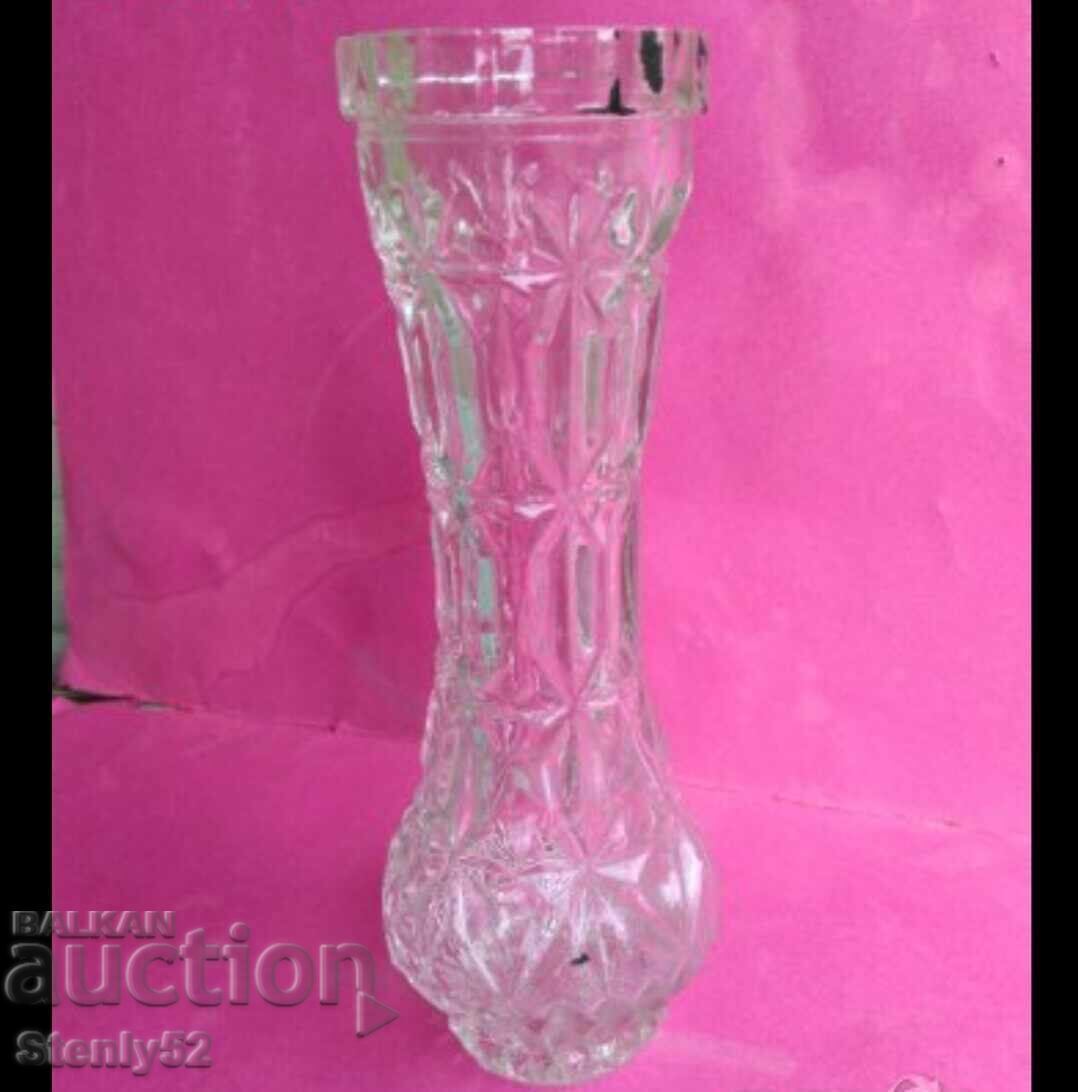 Auction Glass vase, thick glass from Sotsa. Auction Glass vase, thick glass from Sotsa.