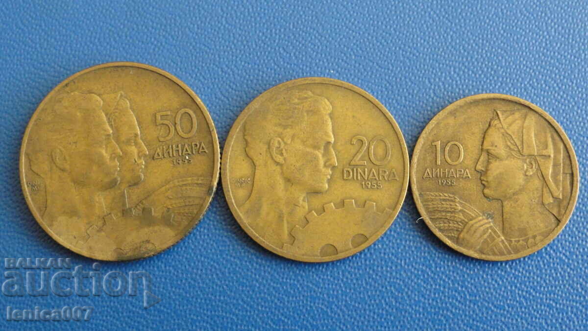 Iugoslavia 1955 - 10, 20 și 50 de dinari Iugoslavia 1955 - 10, 20 și 50 de dinari