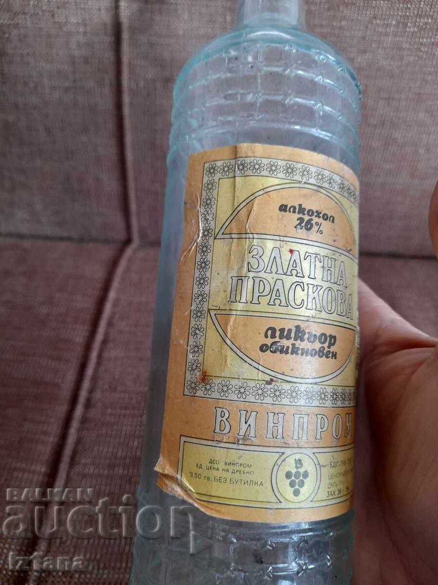 Old bottle, bottle of Golden Peach Liqueur with price 12.00 BGN | € 6.14 Old bottle, bottle of Golden Peach Liqueur with price 12.00 BGN | € 6.14