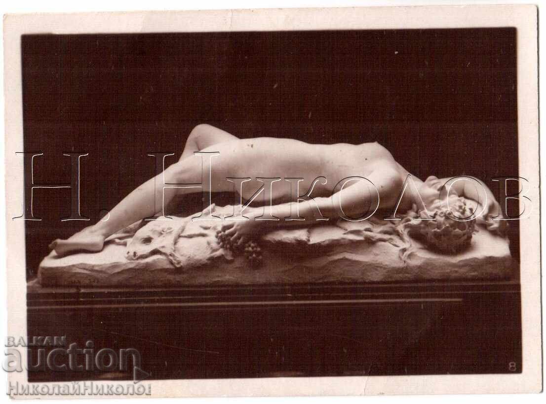 SMALL OLD PHOTO SCULPTURE A. MOREAU BACCHANCE D415 SMALL OLD PHOTO SCULPTURE A. MOREAU BACCHANCE D415