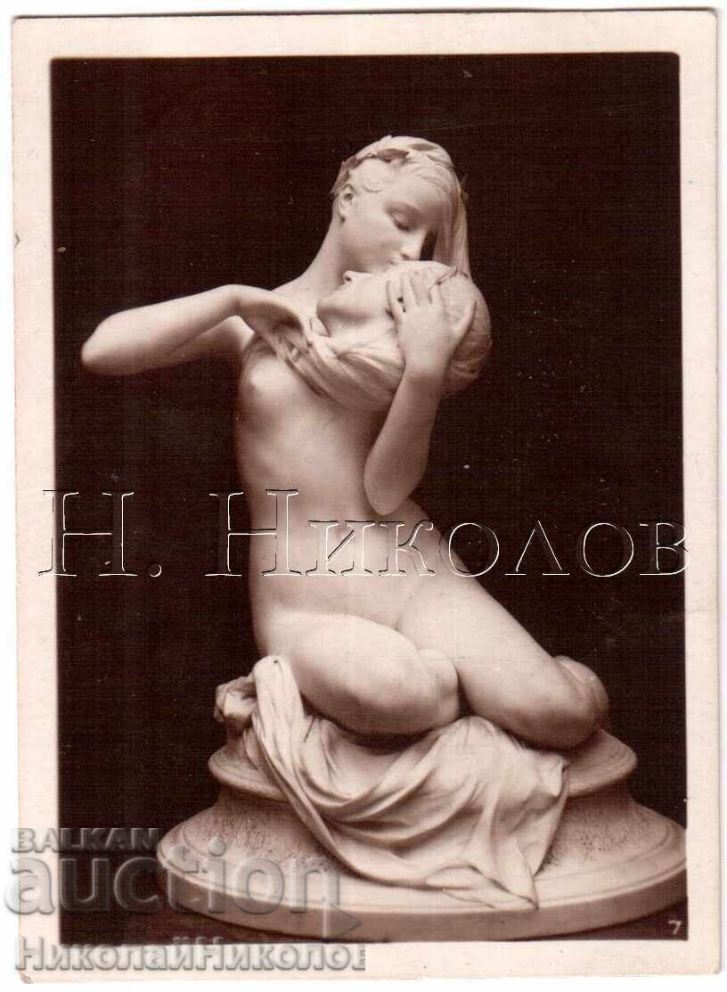 SMALL OLD PHOTO SCULPTURE DANI PUSH THE MUSE OF A. SH. D419 SMALL OLD PHOTO SCULPTURE DANI PUSH THE MUSE OF A. SH. D419