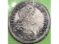 Austria 3 Kreuzer 1723 Praga Carol al VI-lea argint - rar