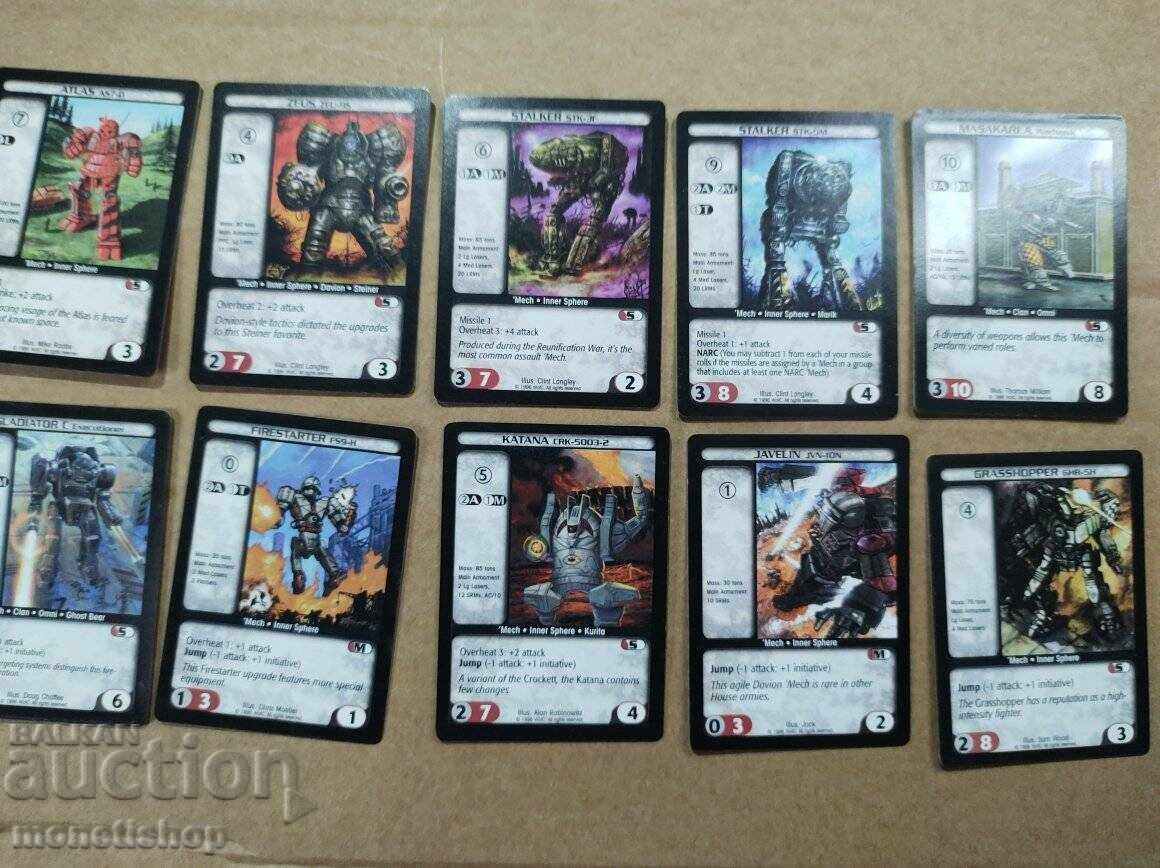 We offer a large collection of Batletech cards We offer a large collection of Batletech cards