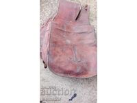 Old leather saddlebags