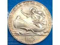 5 lire 1936 Vatican Papa Pius XI argint - an rar